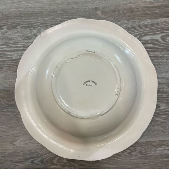 1960s Victorian Ironstone Green Hand Painted Pitcher Basin Set 2 Pieces USA made - Picture 6 of 12